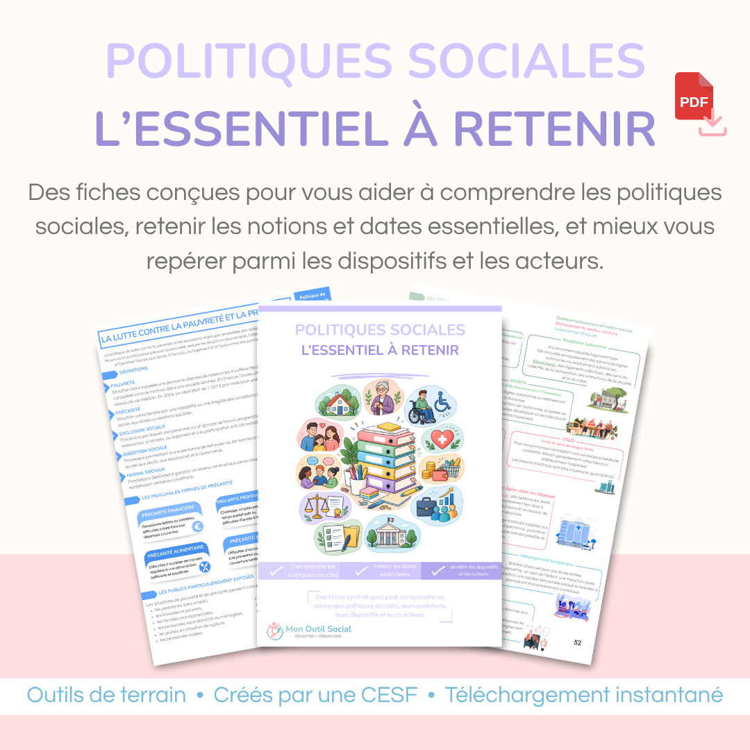 POLITIQUES SOCIALES - L’essentiel à retenir MON OUTIL SOCIAL
