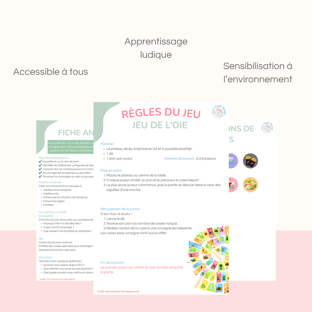 Jeu de l'oie - tri des déchets MON OUTIL SOCIAL