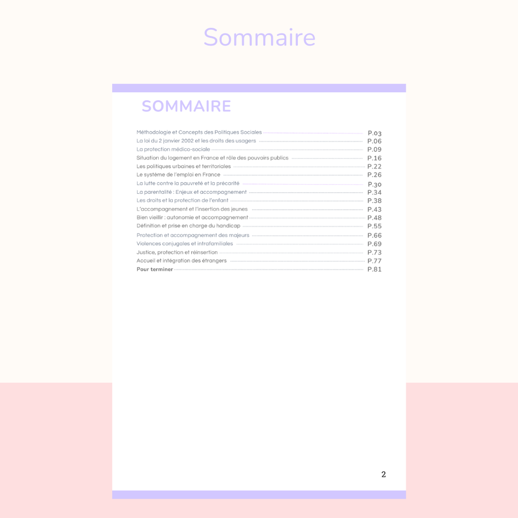 POLITIQUES SOCIALES - L’essentiel à retenir MON OUTIL SOCIAL